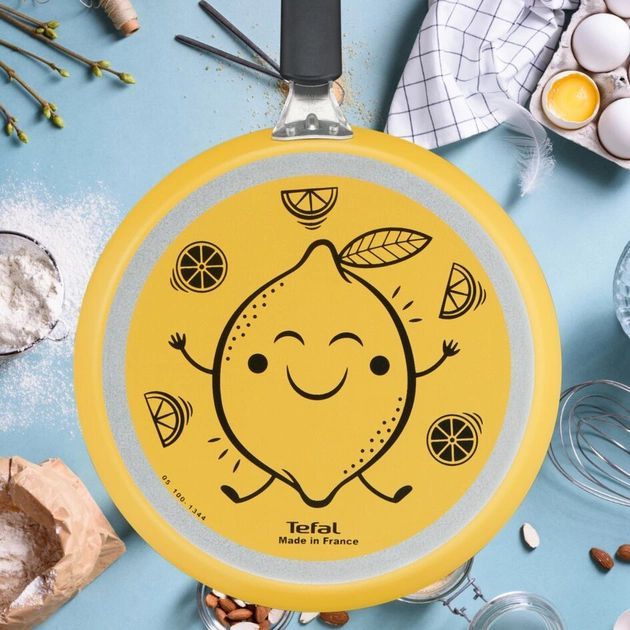 Сковорода Tefal Fruits для млинців+лопатка, d=25 см, покриття Titanium, Thermo-Spot, алюм., лимон