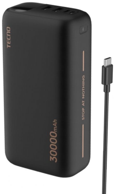 Універсальна літієва батарея Power Bank TECNO 30000mAh 22.5W Black