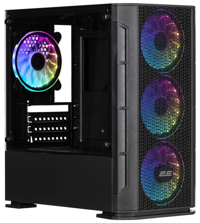 Корпус 2E GAMING Calleo GB700 без БЖ 2xUSB3.0, 1xUSB2.0, 4x120мм ARGB, VGA 320мм, LCS ready, контролер з пультом, TG Side Window, mATX, чорний