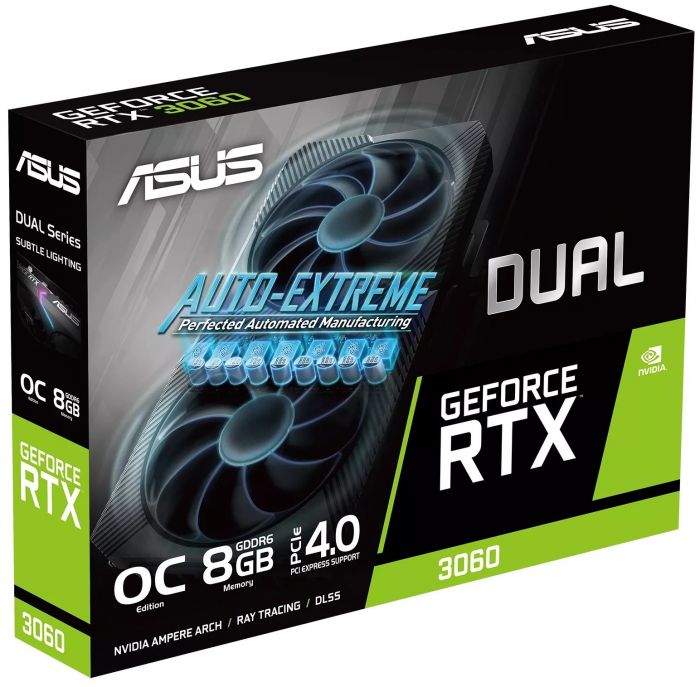 Вiдеокарта ASUS GeForce RTX 3060 8GB GDDR6 DUAL OC DUAL-RTX3060-O8G