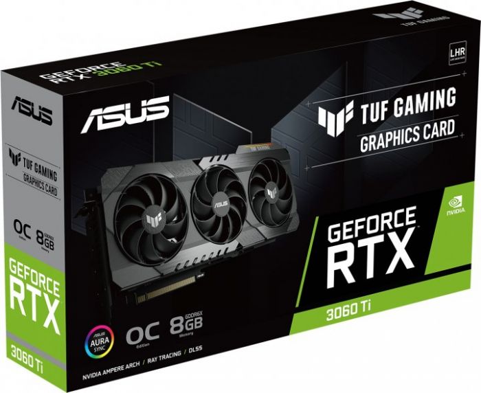 Відеокарта ASUS GeForce RTX 3060 Ti 8GB GDDR6X TUF OC GAMING TUF-RTX3060TI-O8GD6X-GAMING