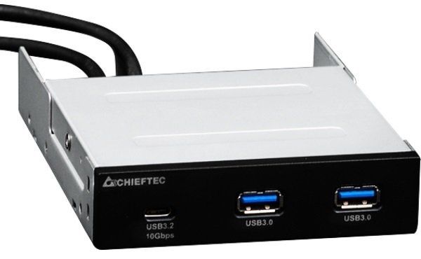 USB хаб CHIEFTEC MUB-3003C для 3.5" відсіків фронтальних панелей корпусів, 2xUSB 3.1 Gen.1 / 1xUSB 3.1 Gen.2 Type-C,RETAIL