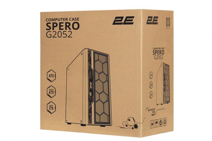 Корпус 2E GAMING SPERO G2052, без БЖ, 2xUSB 3.0, 1xUSB 2.0, 1x120mm ARGB fan, ARGB strip, TG Side Panel, ATX, Black