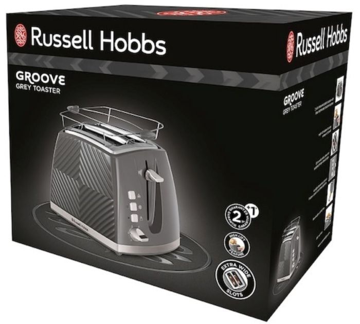 Тостер Russell Hobbs 26392-56 Groove, сірий