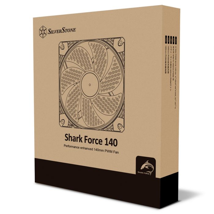 Корпусний вентилятор SilverStone Shark Force SF140B, 140mm, 2200rpm, 4pin PWM, 38.3dBa