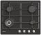 Варильна поверхня Candy газова, 60см, чавун, конфорка з подвійним рядом полум'я, чорний