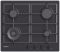 Варильна поверхня Candy газова, 60см, чавун, конфорка з подвійним рядом полум'я, чорний
