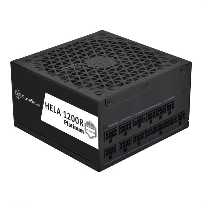 Блок живлення SilverStone Hela Cybenetics HA1200R-PM  (1200W), >90%, 80+ Platinum, 135mm, 1xMB 24pin(20+4), 2xCPU 8pin(4+4), 3xMolex, 12xSATA, 6xPCIe 8pin(6+2),1x(12+4)pin 12VHPWR, 1xFDD, Fully Modular