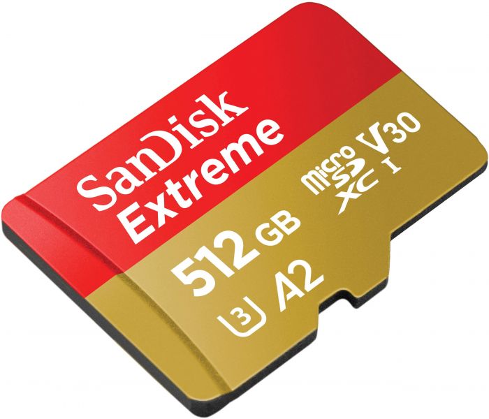 Карта пам'яті SanDisk microSD  512GB C10 UHS-I U3 R190/W130MB/s Extreme V30 + SD