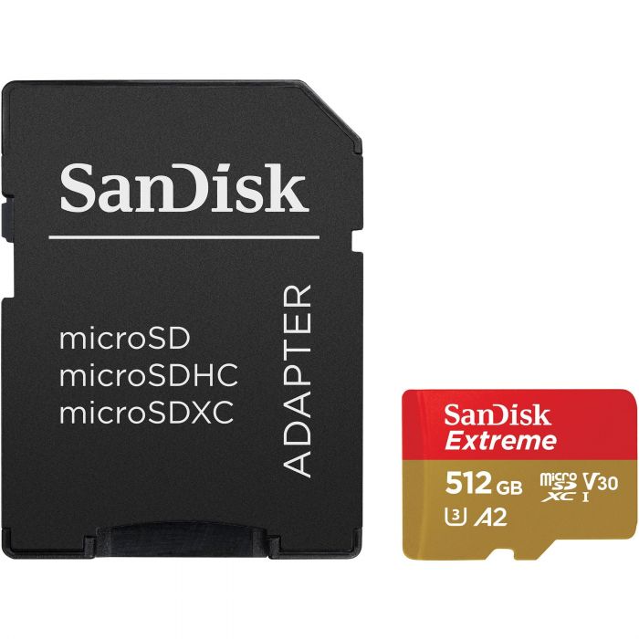 Карта пам'яті SanDisk microSD  512GB C10 UHS-I U3 R190/W130MB/s Extreme V30 + SD