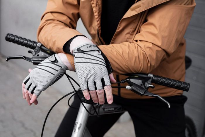 Рукавички велосипедні Neo Tools, синтетична шкіра, протиковзкі, антивібраційне набивання, р. M, білий