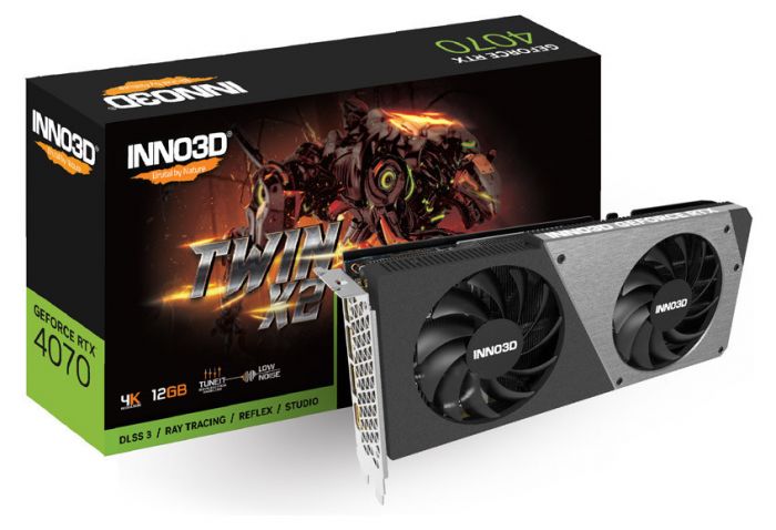 Відеокарта INNO3D GeForce RTX 4070 12Gb GDDR6X Twin X2