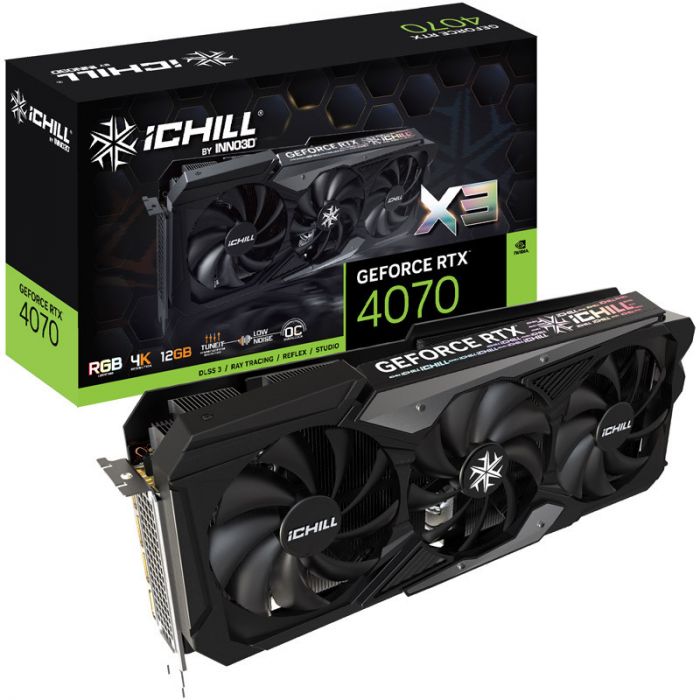 Відеокарта INNO3D GeForce RTX 4070 12Gb GDDR6X iChill X3