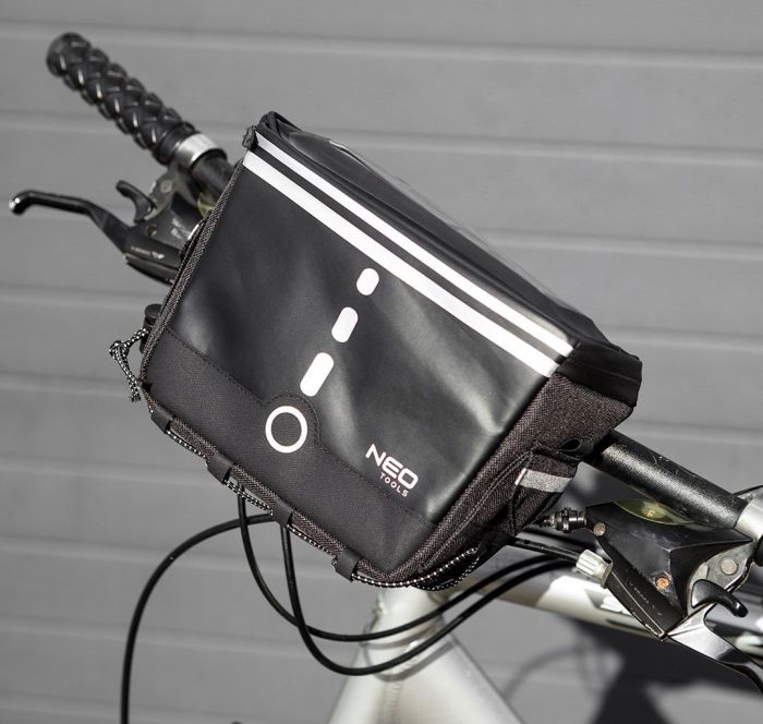 Сумка велосипедна Neo Tools, поліестер 600D, водонепроникна, 23х12х17см, чорний