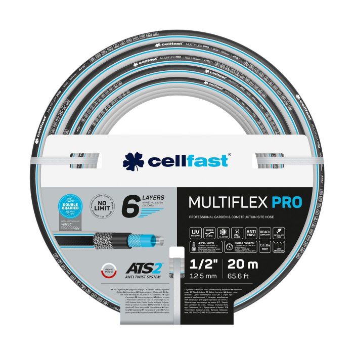 Шланг садовий Cellfast MULTIFLEX PRO 1/2" 20м, 6 шарів, до 35 Бар, -20…+65°C