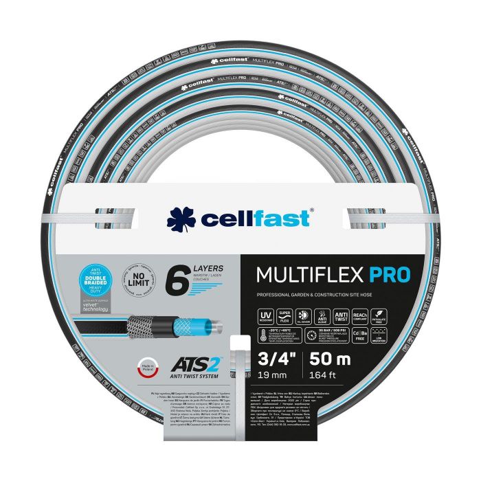 Шланг садовий Cellfast MULTIFLEX PRO 3/4" 50м, 6 шарів, до 35 Бар, -20…+65°C