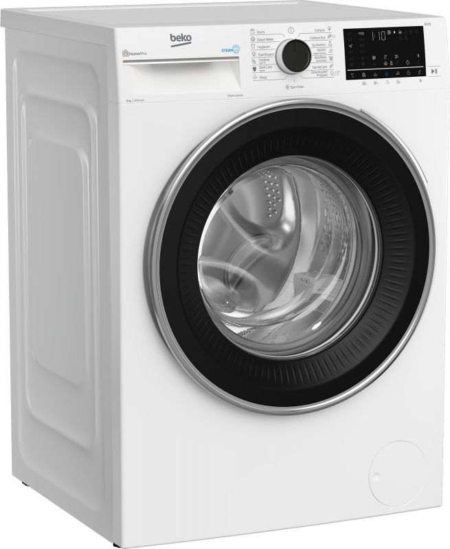 Пральна машина Beko фронтальна, 9кг, 1400, A+++, 55см, дисплей, SMART, ПАР, інв., білий