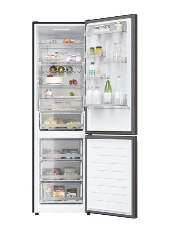 Холодильник Haier з нижн. мороз., 200x66х60, холод.відд.-258л, мороз.відд.-119л, 2дв., А+, NF, інв., дисплей, зона нульова, чорний