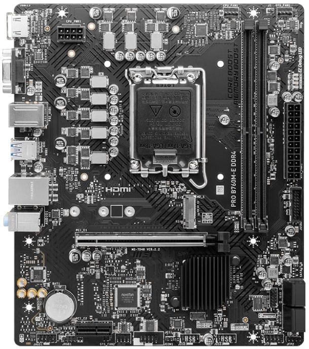 Материнcька плата MSI PRO B760M-E DDR4 s1700 P760 2xDDR4 M.2 HDMI D-Sub mATX