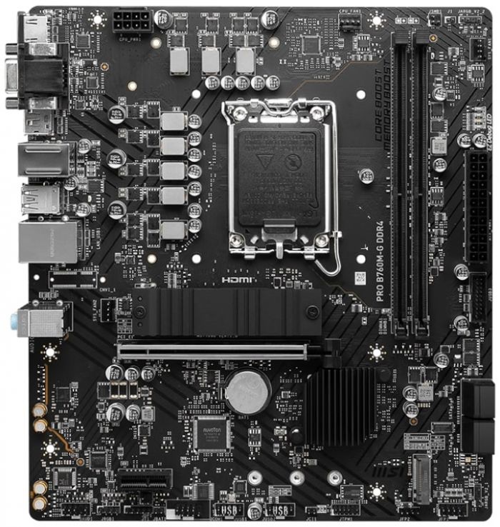 Материнcька плата MSI PRO B760M-G DDR4 s1700 P760 2xDDR4 M.2 HDMI DP D-Sub mATX