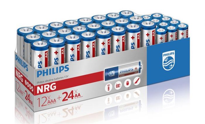 Батарейка Philips Power Alkaline лужна AA+AAA  пак, 24+12