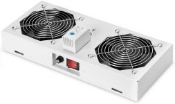 Панель вентиляторів DIGITUS 19" Roof Wall Mount, 2 fans, thermostat, RAL 7035