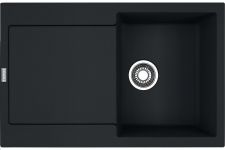 Мийка кухонна Franke Maris, фраграніт, прямокутник, з крилом, 780х500х200мм, чаша - 1, врізна, MRG 611, чорний матовий