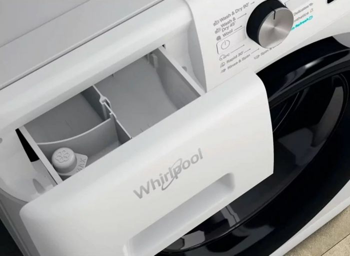 Прально-сушильна машина Whirlpool фронтальна, 9(7)кг, 1600, A+, 60см, дисплей, пара, інвертор, білий
