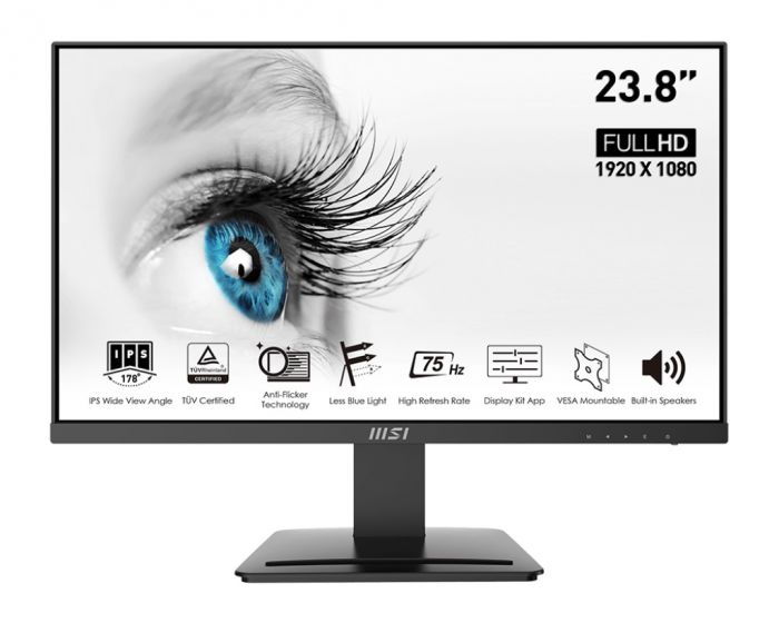 Монітор LCD 23.8" MSI PRO MP243 HDMI, DP, MM, IPS, 75Hz, 99%sRGB