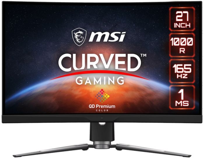 Монітор LCD 27" MSI MPG Artymis 273CQR-QD 2xHDMI, DP, USB-C, 2xUSB, Audio, VA, 2560x1440, 165Hz, 1ms, 95%DCI-P3, CURVED, FreeSync, HAS, HDR400