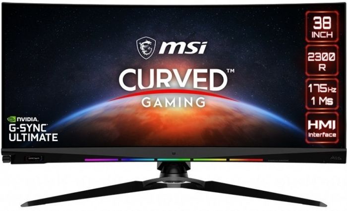 Монітор LCD 37.5" MSI Optix MEG381CQR-Plus 2xHDMI, DP, 3xUSB, IPS, 3840x1600, 21:9, 175Hz, 1ms, 96%DCI-P3, CURVED, G-Sync, HAS, HDR600, Cam