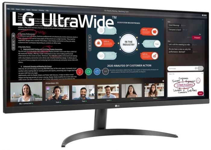 Монітор LG 34" 34WP500-B 2xHDMI, Audio, IPS. 2560x1080, 95%sRGB, FreeSync, HDR10