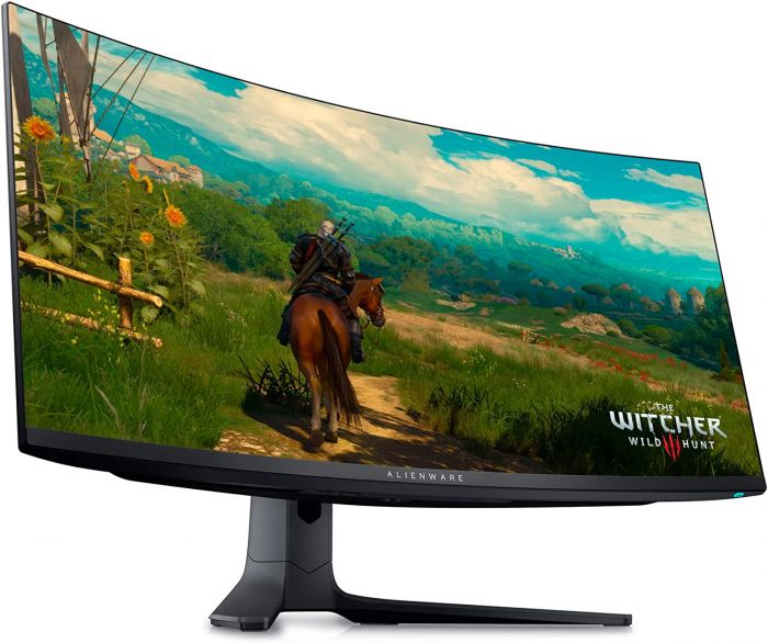 Монітор DELL 34" AW3423DWF HDMI, 2xDP, USB3.2, Audio, QD-OLED, 3440x1440, 21:9, 165Hz, 0.1ms, 149%sRGB, Delta E<2, CURVED, FreeSync, HAS, HDR400