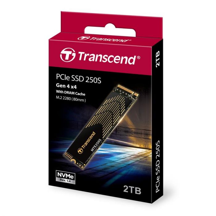 Накопичувач SSD Transcend M.2 2TB PCIe 4.0 MTE250S + розсіювач тепла