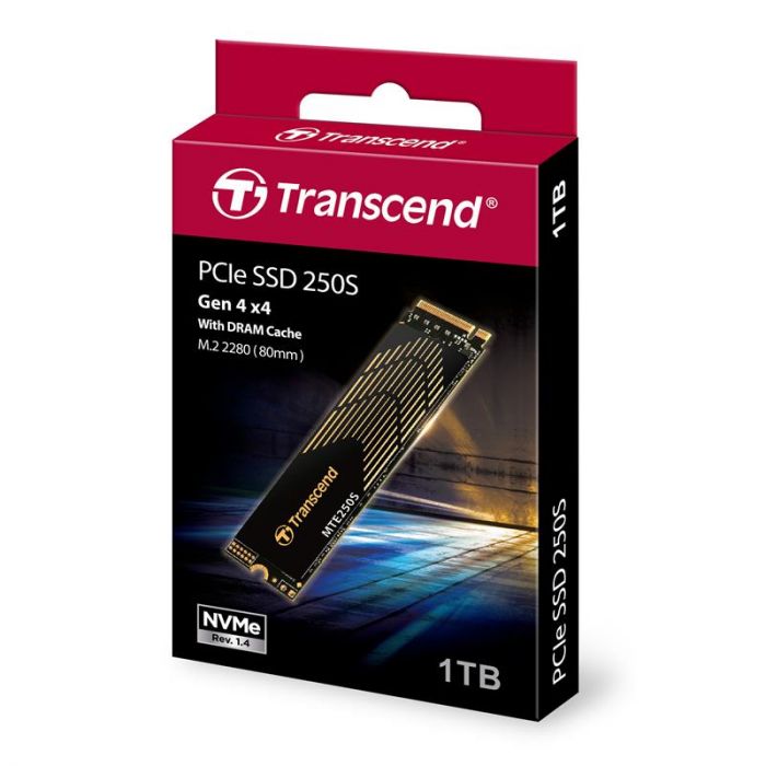 Накопичувач SSD Transcend M.2 1TB PCIe 4.0 MTE250S + розсіювач тепла