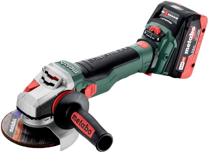 Шліфмашина кутова акумуляторна Metabo WVB 18 LTX BL 15-125 Quick, 125мм, 18В 2*5.5Ач, 2500-10000об/хв, М14, metaBOX 165 L, 2кг