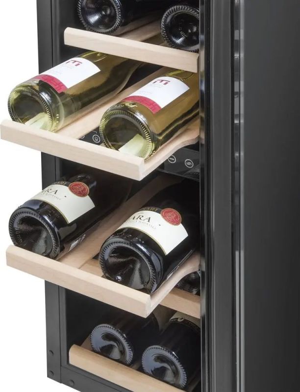 Холодильник Philco для вина, 85х29.5х57, холод.відд.-47л, зон - 2, бут-17, диспл, підсвітка, чорний