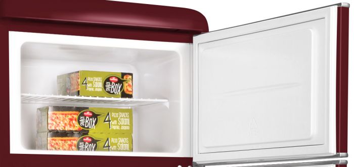 Холодильник Snaige з верхн. мороз., 165.5x56х63, холод.відд.-201л, мороз.відд.-46л, 2дв., A++, ST, retro, бургунді