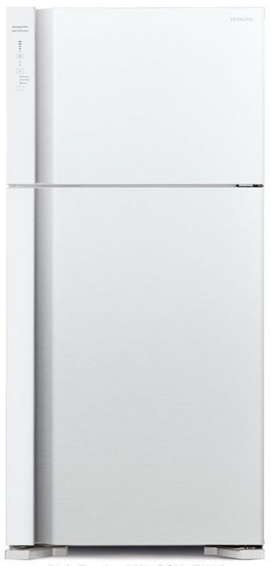 Холодильник Hitachi з верхн. мороз., 184x86х74, холод.відд.-405л, мороз.відд.-105л, 2дв., А++, NF, інв., зона нульова, білий