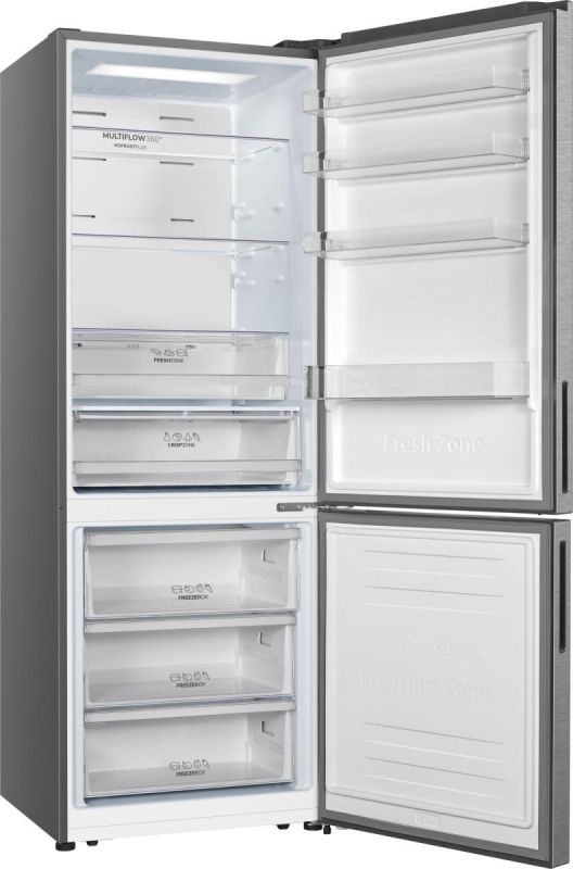 Холодильник з нижн. мороз. камерою Gorenje, Висота - 200см, Глибина-70 см,  347(109)л, А++, NF, Дисплей, 10 кг/24 г, Інвертор, нерж.