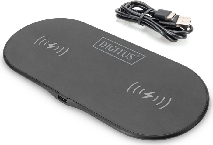 Зарядний пристрій DIGITUS Wireless Charging, Pad, Duo, 15W