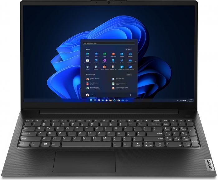 Ноутбук Lenovo V15 15.6" FHD IPS AG, AMD R3-7320U, 16GB, F256GB, UMA, DOS, чорний