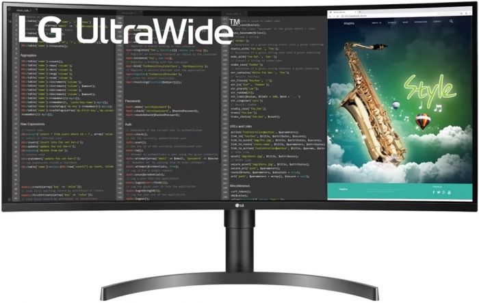 Монітор LG 35" 35WN75C-B 2xHDMI, DP, USB-C, MM, VA, 3440x1440, 21:9, sRGB 99%, CURVED, FreeSync, HAS, HDR10