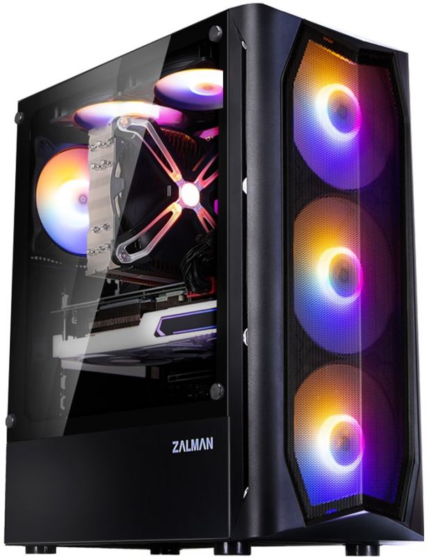 Корпус Zalman N4 Rev.1, без БЖ, 1xUSB3.0, 2xUSB2.0, 3x140mm RGB fans, 3x120mm RGB fans, TG Side Window, ATX, чорний