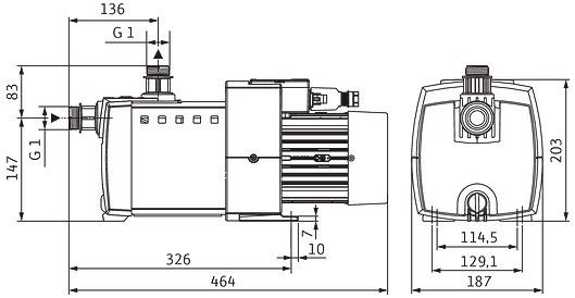 Насос поверхневий Wilo HiMulti 3-45 P, для водопостачання, 4 м3/год, 8 бар, 0.8 кВт, 230V