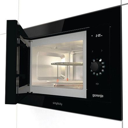 Мікрохвильова піч Gorenje вбудовувана Simplicity, 23л, міх. управл., 900Вт, гриль, дисплей, чорний