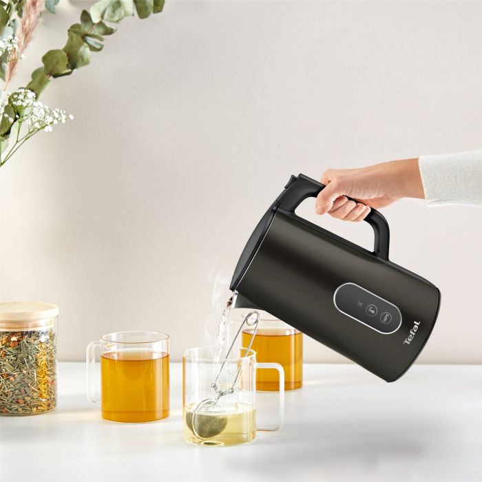 Електрочайник Tefal DIGITAL, 1,7л, з подвійними стінками, цифровий дисплей, сіро-чорний