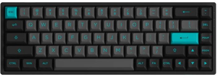 Клавіатура механічна Akko 3068B Plus Black&Cyan 68Key,CS Jelly Purple, BT/WL/USB-A, EN/UKR, RGB, Чорний