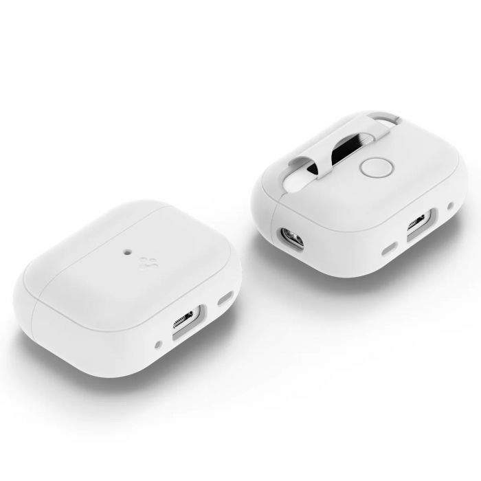 Чохол Spigen для Apple AirPods Pro 2 Silicone Fit, White+Strap Gray