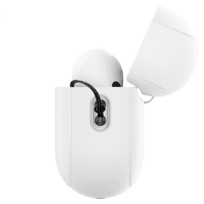 Чохол Spigen для Apple AirPods Pro 2 Silicone Fit, White+Strap Gray